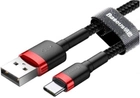 Кабель Baseus Cafule Cable USB for Type-C 2A 3 м Red+Black (CATKLF-U91) - зображення 3