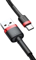 Кабель Baseus Cafule Cable USB for Type-C 2A 3 м Red+Black (CATKLF-U91) - зображення 4