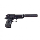 Дитячий пістолет Glock 19 27 см, металевий з глушником на кульках Violent V1+ Метал, ABS-пластик - зображення 2