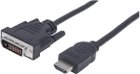 Kabel Manhattan HDMI - DVI-D M/M 1.8 m (766623372503) - obraz 1