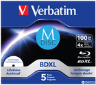 Диски Verbatim M-Disc BD-R XL 100 GB 4 x Jewel Printable 5 шт. (0023942438342) - зображення 1