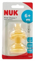 Соски для пляшечок Nuk Wide Teat Fc 6 -18 m Latex Bi 2 шт (4008600077121) - зображення 1