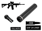 2в1 фулл-авто пбс+пламегас S.L.A. Military FH с быстросъемом .308 5/8"x28 UNEF AR-10 - изображение 1