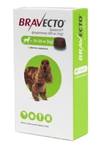 Антипаразитарні жувальні таблетки Bravecto для собак від 10 до 20 кг від бліх і кліщів 500 мл