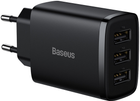 Ładowarka sieciowa Baseus Compact Charger 3U 17W EU Czarny (CCXJ020101) - obraz 1