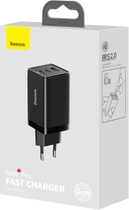Мережевий зарядний пристрій Baseus GaN3 Pro Fast Charger 2C + U Cable 65W Type-C to Type-C 100W 20V/5A 1 м Black (CCGP050101) - зображення 8