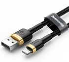Кабель зарядний Baseus Cafule Cable USB to Lightning 2.4 A 1m Gold Black (CALKLF-BV1)