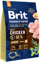 Сухой корм Brit Premium Junior M для щенков и молодых собак средних пород со вкусом курицы