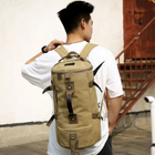 Рюкзак усиленный универсальный, дорожная прочная тканевая сумка через плечо, в стиле РЕТРО, хаки - изображение 8