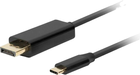 Кабель Lanberg USB-C до DisplayPort 4 K / 60 Hz 3 m Black (CA-CMDP-10CU-0030-BK) - зображення 1