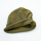 Зимова флісова шапка, тепла однотонна тактична армійська шапка OSPORT (ty-0042) Хакі - зображення 3