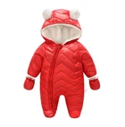 Комбинезон детский Baby слитный с ушками 59см Красный 3 мес (6626)
