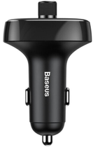 Transmiter FM Bluetooth Baseus T-Typed S-09 Bluetooth MP3 Car Charger 2.4 A 2 USB Black (6953156278721) - obraz 3
