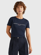 Koszulka damska bawełniana Tommy Hilfiger WW0WW31999-DW5 M Niebieska (8720114744554) - obraz 1