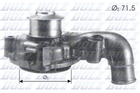 Водяний насос DOLZ F165 Ford Fiesta, Mondeo 1020988, 1023645, 1317913