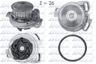 Водяний насос DOLZ A152 Audi 80, 100; Volkswagen Passat, Polo, Golf 035121004, 035121004A, 035121004AV