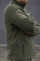Мужская флисовая кофта полар олива с липучками под шевроны 3XL - изображение 4