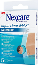 Plastry medyczne są wodoodporne 3M Nexcare Aqua Clear Maxi Waterpoof 5 szt (4054596746664)