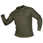 Поло футболка тактическая мужская с длинным рукавом для силовых структур CM Олива (7368), S (OPT-10501) - изображение 1