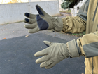 Зимові рукавички теплі Tactic тактичні рукавички софт шел утеплені, рукавички soft shell олива (XL) - зображення 1
