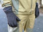 Зимові рукавички теплі Tactic тактичні рукавички софт шел утеплені, рукавички soft shell Black (M) - зображення 6