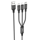 Кабель Hoco Combo 3в1 Lightning/Type-C/Micro USB Super charging cable X76 1м 2A