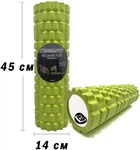 Массажный ролик-валик для МФР и йоги EasyFit Grid Roller v2.1 45 см роллер-массажер для спины, ног, рук и шеи EF-2027-GN Салатовый (56000953)