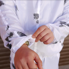 Тактический зимний костюм маскировочный водонепронецаемый, Маскхалат "Клякса" белый камуфляж для ВСУ - изображение 6