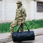 Військова сумка баул, армійський баул Оксфорд чорний 120 л тактичний баул, тактичний баул-рюкзак - зображення 6