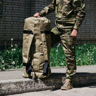 Військова сумка баул, Оксфорд армійський баул койот з клапаном 120 л тактичний баул, тактичний баул-рюкзак - зображення 4