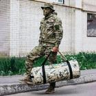 Військова сумка баул, армійський баул Оксфорд пісочний мультикам 100 л тактичний баул, тактичний баул-рюкзак - зображення 5