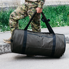 Армейская сумка баул, армейский баул Оксфорд хаки з клапаном, стропа стяжка, 120 л военный баул, тактический - изображение 5