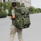 Туристичний тактичний рюкзак на 110 л 83 х 40 х 40 см Хакі (25212) - зображення 6