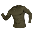Лонгслів чоловічий тактичний еластичний футболка з довгим рукавом для силових структур Оліва Ukraine (7342), M TR_7342-M - зображення 1
