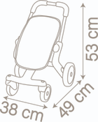 Wózek Smoby Baby Nurse Wózek z kółkami skrętnymi Pudrowy róż (251218) - obraz 3
