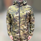 Куртка тактическая на флисе, Мультикам, размер S, подкладка - флис, демисезонная флисовая куртка для военных - изображение 1