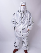 Зимовий маскхалат білий клякса костюм зимовий маскувальний клякса, маскхалат армійський тактичний ЗСУ зима 50 - зображення 1