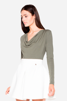 Боді-блуза жіноча Venaton VT019 S Оливково-зелена (5902670302222) - зображення 1