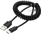 Кабель спіральний Cablexpert USB 2.0 Type-A (M) - Type-C (M) 0.6 м (CC-USB2C-AMCM-0.6M) - зображення 1