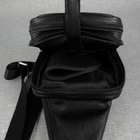 Чоловіча шкіряна тактична сумка-слінг BagTur 03 Шкіра "Флотар" 04030801 Колір чорний - зображення 14