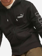 Толстовка на блискавці чоловіча Puma Power Winterized Full-Zip Hoodie Fl 67591401 S Чорна з принтом (4099683851401) - зображення 3