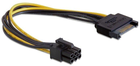 Kabel Delock Power SATA 15 pin – PCI-Express 6 Pin 0.21 m Black (4043619829248) - obraz 2