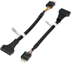 Kabel Delock USB 2.0 9 Pin Female – USB 3.0 19 Pin Female 0.21 m Black (4043619832811) - obraz 1