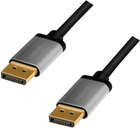 Кабель Logilink DisplayPort – DisplayPort 4K 60 Гц 1 м Aluminium Black (4052792062021) - зображення 1
