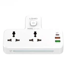 Мережевий фільтр LDNIO SC2311 перехідник із нічником 2x220V+2хUSB+1хType-C 2.4А/1хPD3.0-20W/1хQC3.0-18W Led розгалужувач трійник електричний з вимикачем та заземленням швидка зарядка Білий