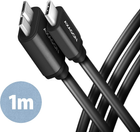 Kabel Axagon micro-USB-B – USB Type-C 3.2 Gen 1 1 m Black (8595247905932) - obraz 1