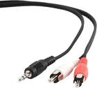 Kabel Cablexpert mini-jack 3.5 mm – 2 x RCA 0.2 m Black (8716309026550) - obraz 1