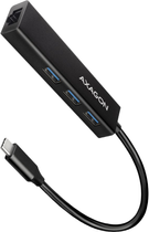 USB-hub Axagon HMC 3 x USB-A 3.2 Gen 1 + Ethernet + USB-C 0.2 m (8595247906168) - obraz 1