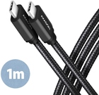 Kabel Axagon USB Type-C – USB Type-C 3.2 Gen 1 PD 60W 1 m Black (8595247905949) - obraz 1