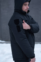 Чоловіча зимова куртка Thermo-Loft поліція із липучками під шеврони чорна S - зображення 4